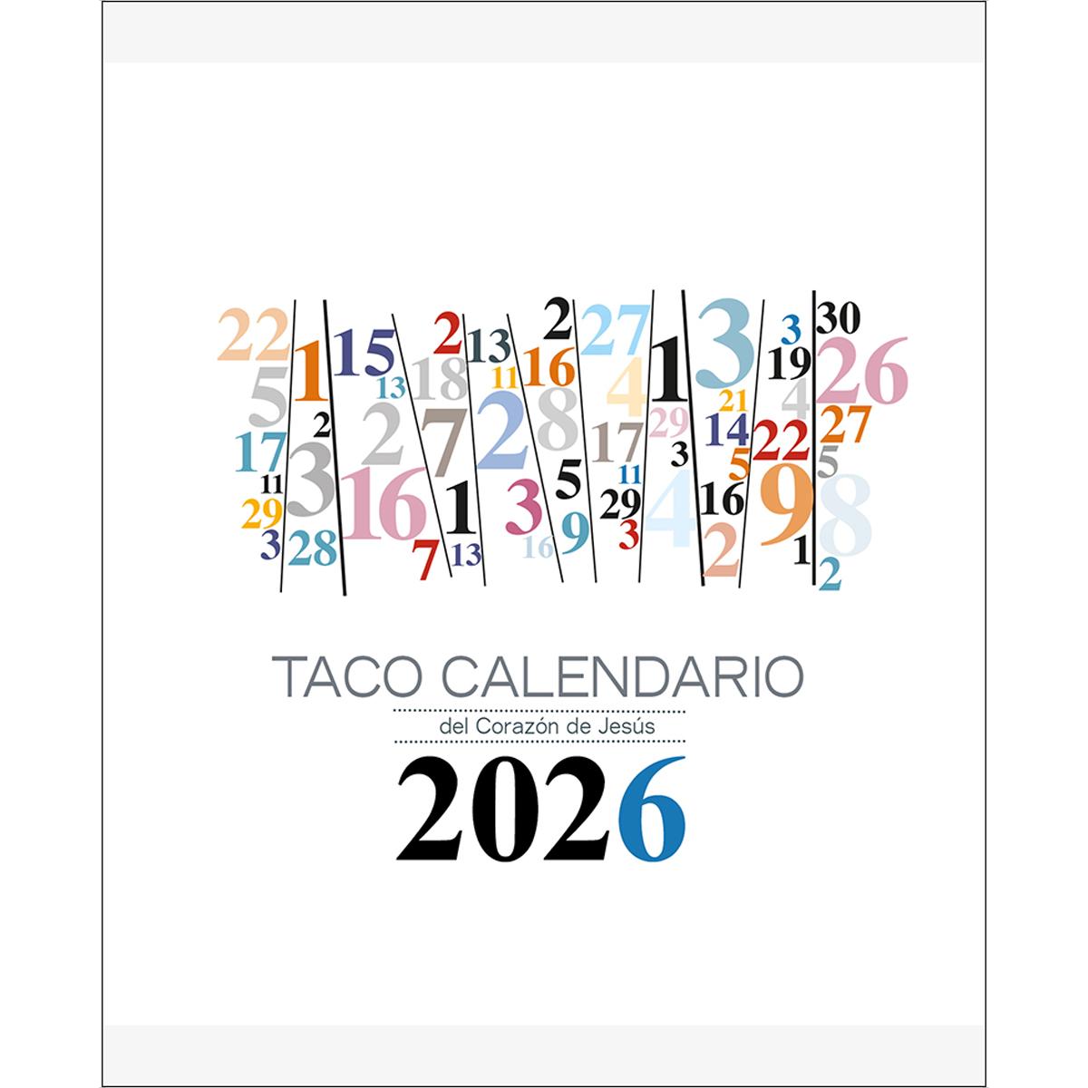 Taco Calendario del Corazón de Jesús - Mesa Números - 2026 (Capa mole) 1