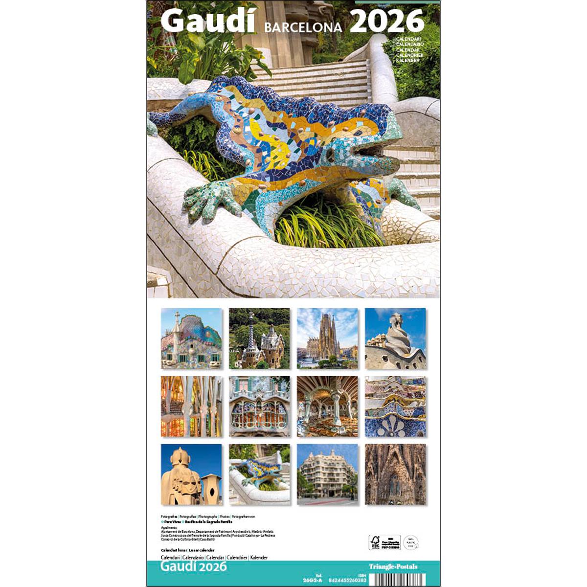 Cal.2026 pared (16x16 cm) gaudí-2 a (drac) 1