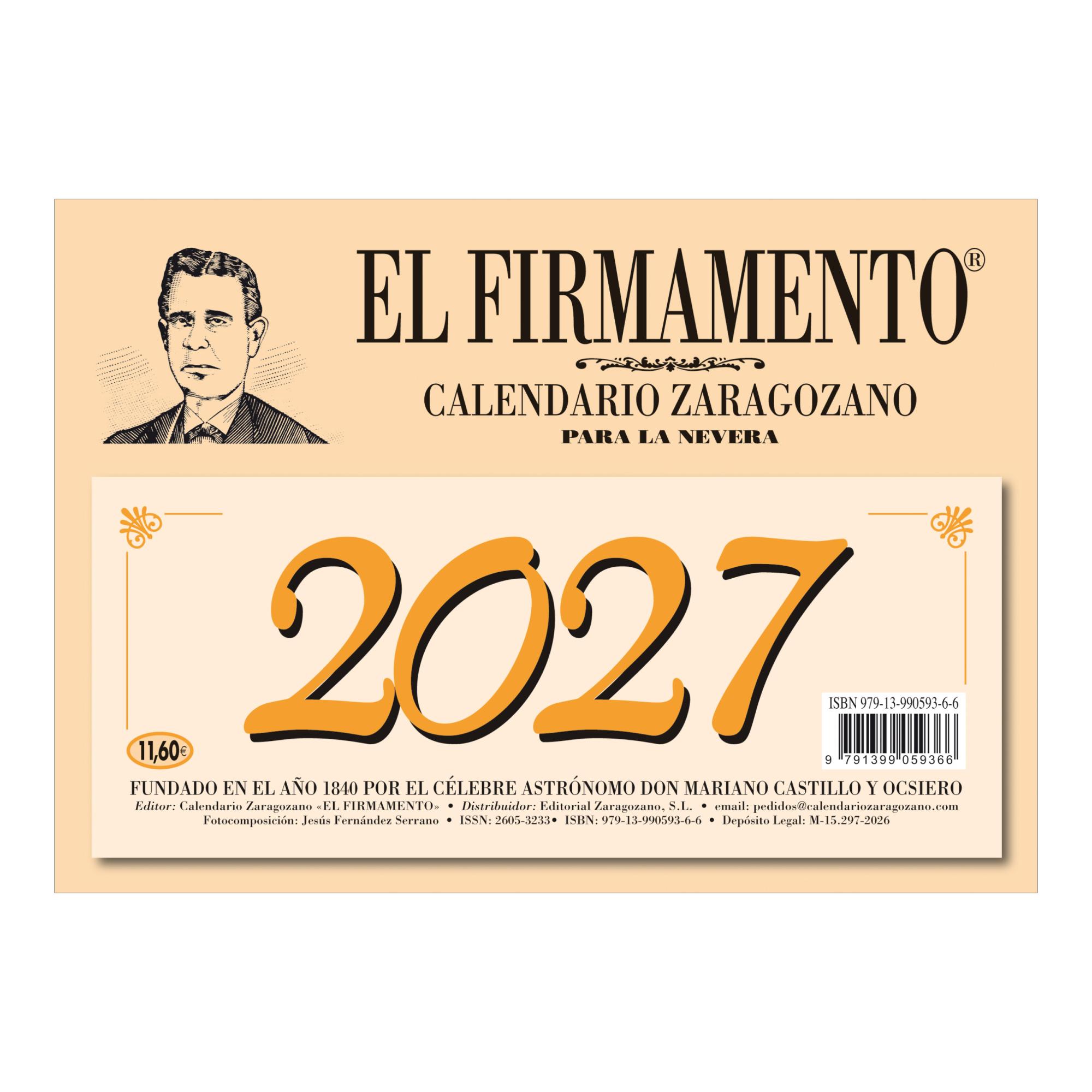 Imagen 1 de Calendario Zaragozano de mesa 2027 (Tapa blanda)