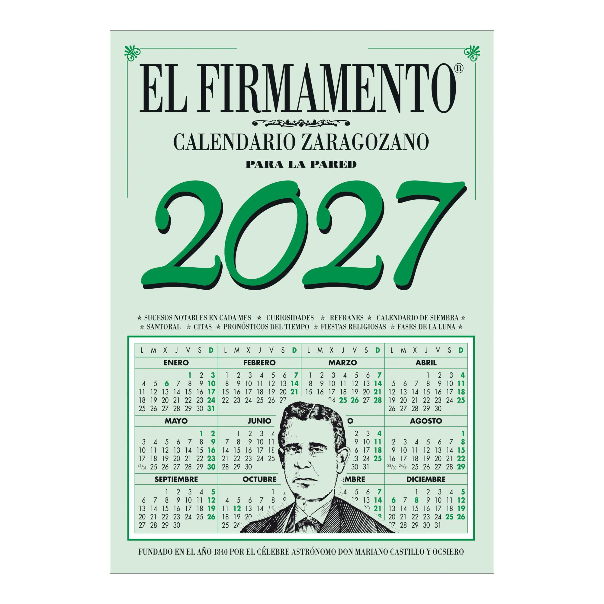 Imagen 1 de Calendario Zaragozano de pared 2027 (Tapa blanda)
