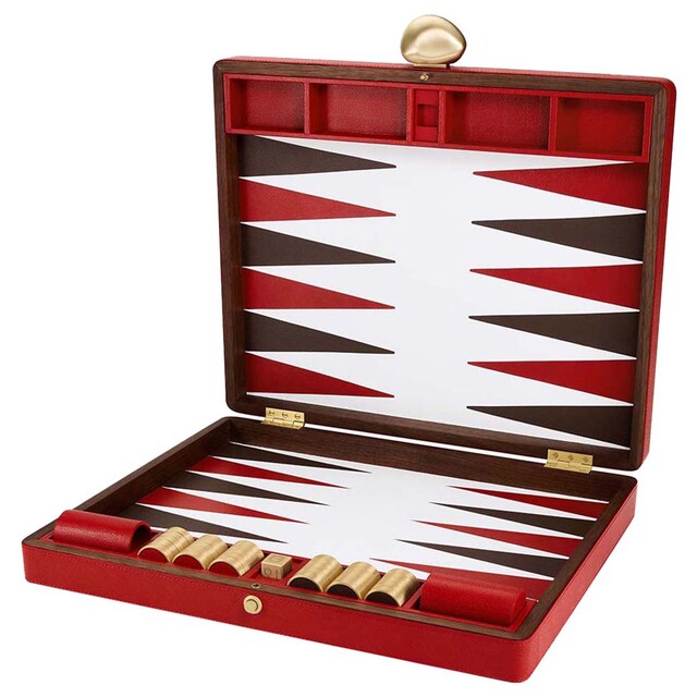 Pebble backgammon setred l., brass, wood