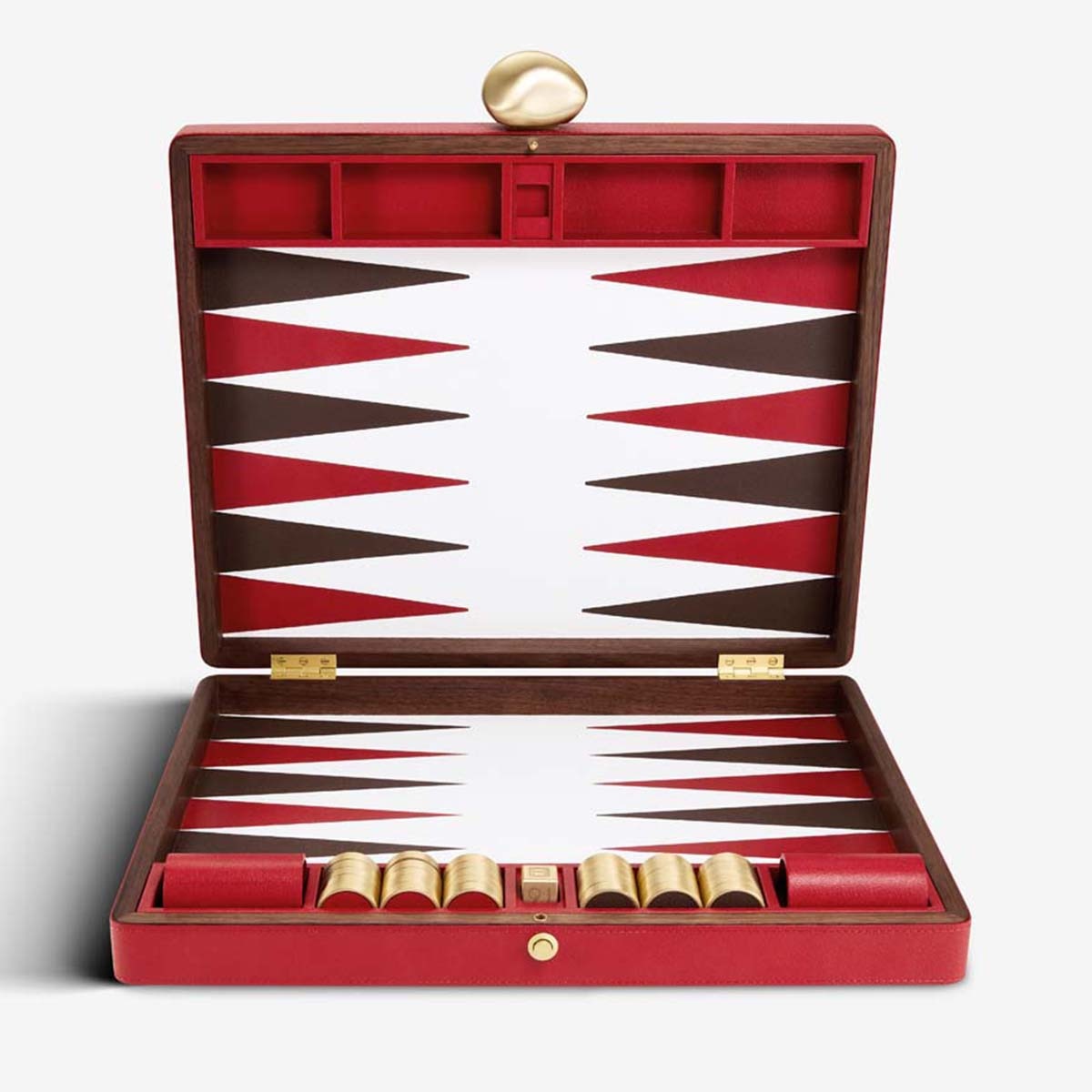 Imagen 2 de Pebble backgammon setred l., brass, wood