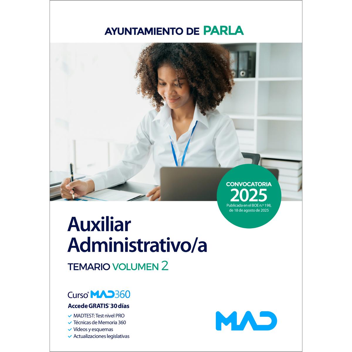 Auxiliar administrativo-a.Temario volumen 2.Ayun