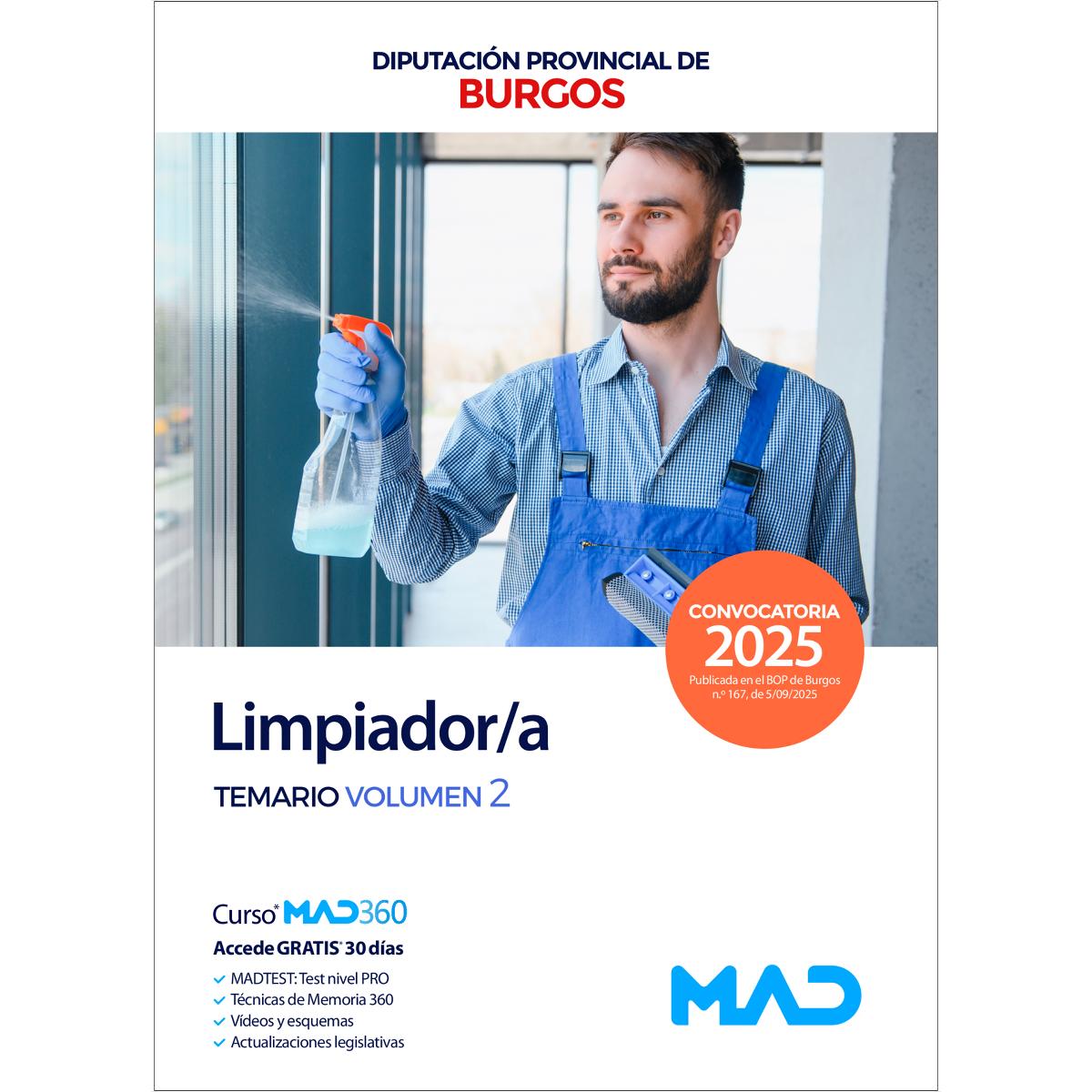 Limpiador-a.Temario volumen 2.Diputación provinc