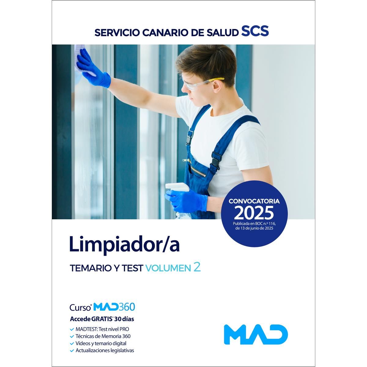 Limpiador-a.Temario y test volumen 2.Servicio ca