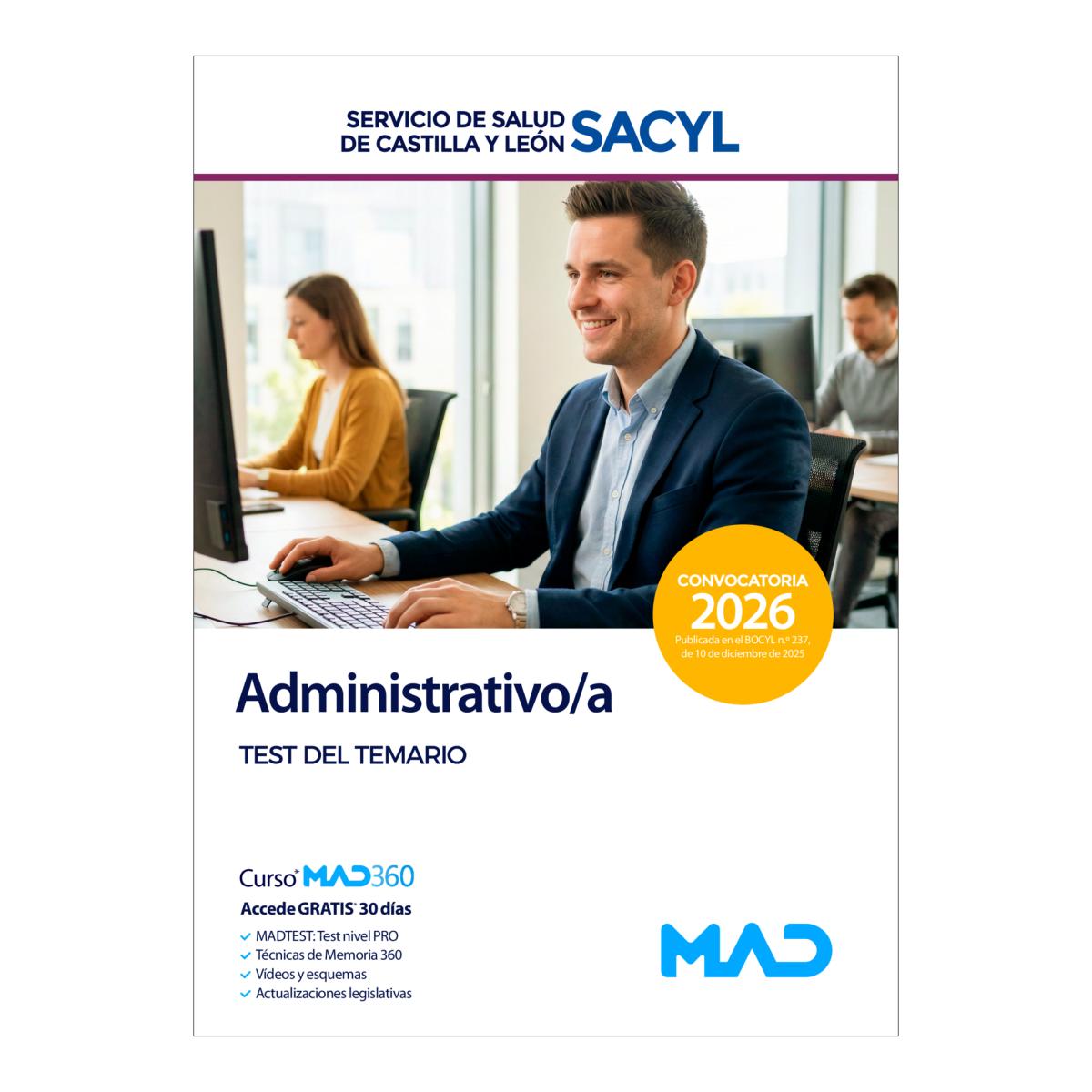 Administrativo-a.Test del temario.Servicio de sa