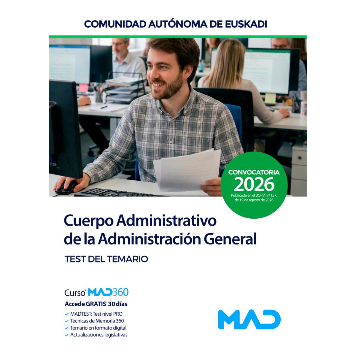 Cuerpo administrativo. test del temario