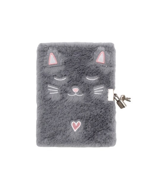 Imagem 0 de Diário Secreto com Forro de Peluche Gato
