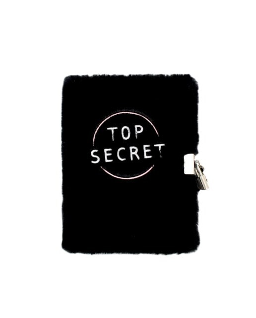 Diário Secreto com Forro de Peluche Top Secret Preto-1