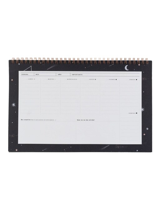 Organizador semanal Lua. Preto Preto-3