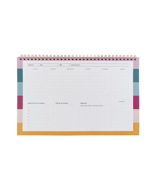 Organizador semanal para participantes em concursos públicos. Opoplanner Verde-3