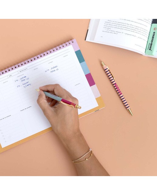 Organizador semanal para participantes em concursos públicos. Opoplanner Verde-6
