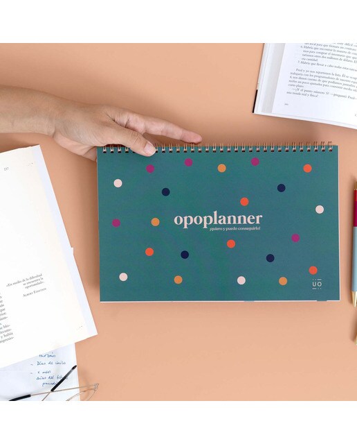 Organizador semanal para participantes em concursos públicos. Opoplanner Verde-8