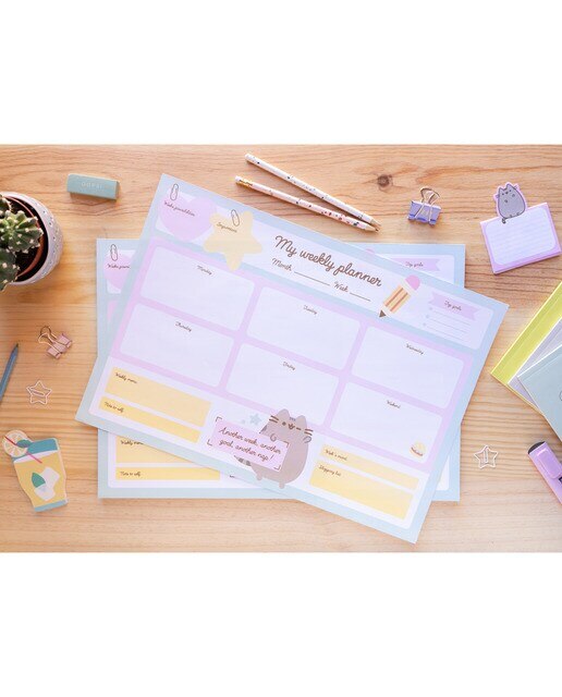 Bloco Planif. Semanal A3 Pusheen 29,7x0,01x42 Branco Branco / Verde-6