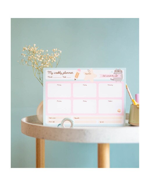 Bloc Planif. Semanal A4 Pusheen 21x29,8x1,3 Branco Branco / Verde-2