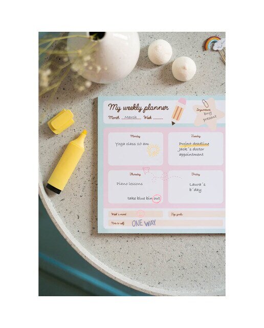 Bloc Planif. Semanal A4 Pusheen 21x29,8x1,3 Branco Branco / Verde-3