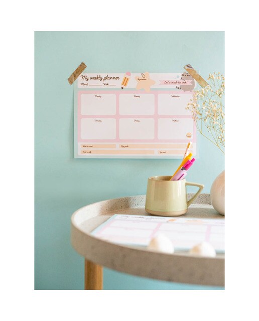 Bloc Planif. Semanal A4 Pusheen 21x29,8x1,3 Branco Branco / Verde-7
