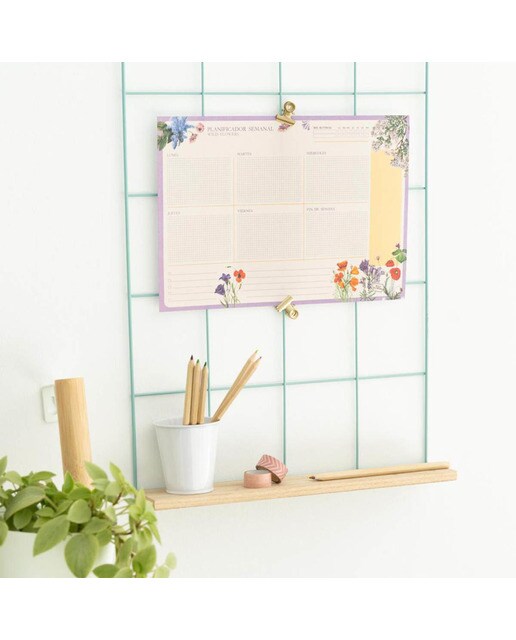 Bloco Planificador Semanal Botanical Wild Flowers A4 - Branco Branco / Lilás-6