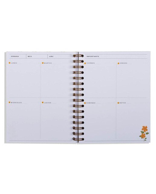 Mini Organizador Semanal 120 Páginas Crece y Florece Espanhol - 110x140 mm - Amarelo Multicolor-4