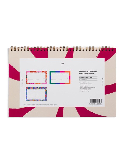 Organizador Semanal 60 Páginas El Arte de Vivir Espanhol - 300x210 mm - Bordeaux Multicolor-11