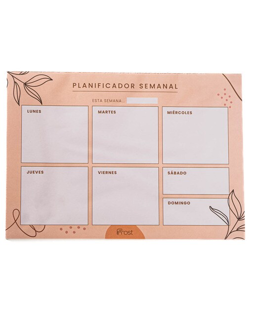 Planificador Semanal L Folhas - Laranja/Branco Laranja / Branco-1