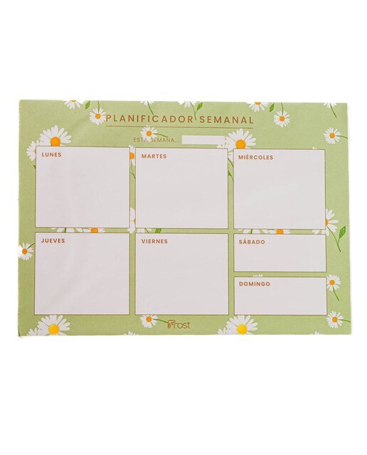 Planificador semanal L margaritas Frost verde /Blanco