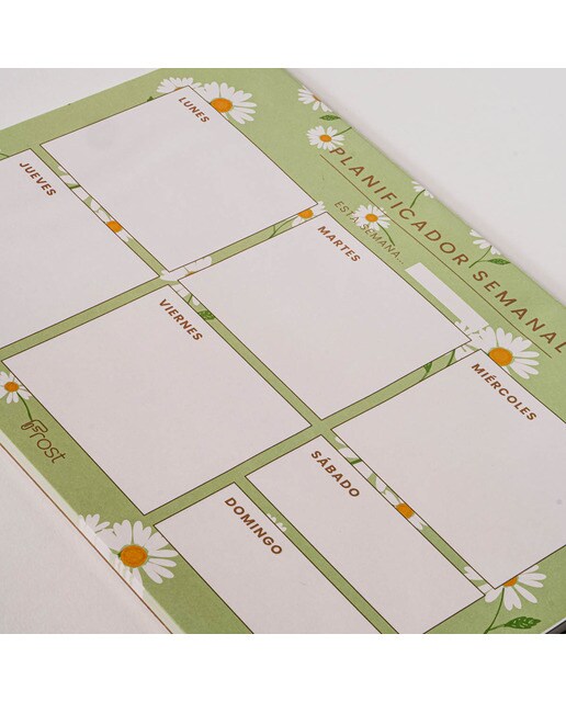 Planificador semanal L margaritas Frost verde /Blanco Verde / Blanco-2