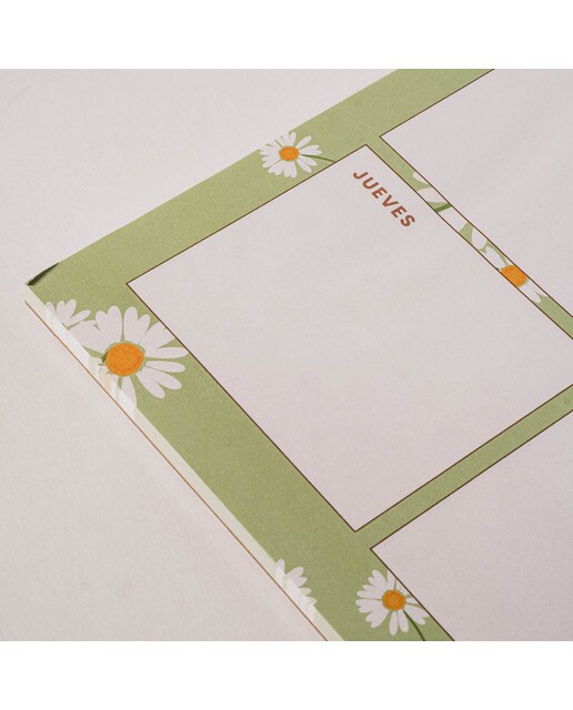 Planificador semanal L margaritas Frost verde /Blanco Verde / Blanco-3