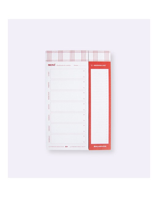 Menu semanal vermelho de  Balamoda Vermelho / Branco-2