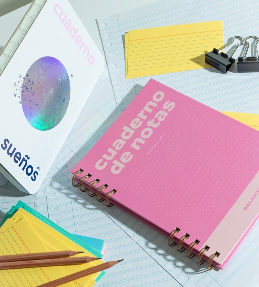 Bloco de notas Balamoda bubble gum cor-de-rosa e fúcsia 3