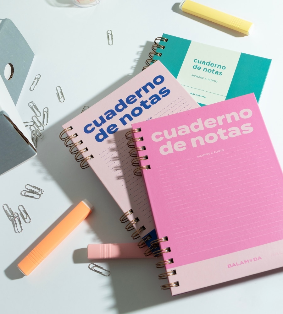 Bloco de notas Balamoda bubble gum cor-de-rosa e fúcsia 4