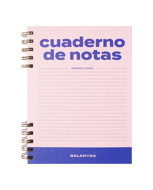 Bloco de notas Rose Sky da Balamoda cor-de-rosa e azul 1