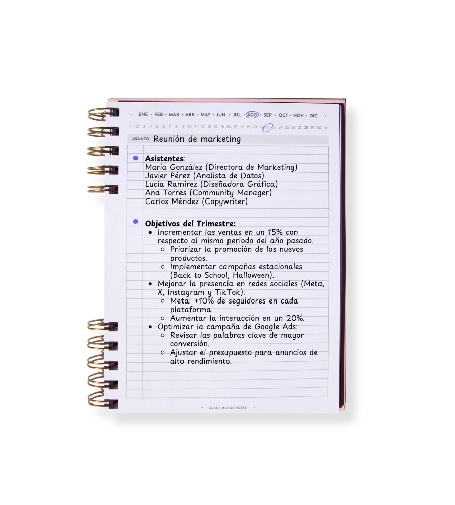 Bloco de notas Rose Sky da Balamoda cor-de-rosa e azul 2