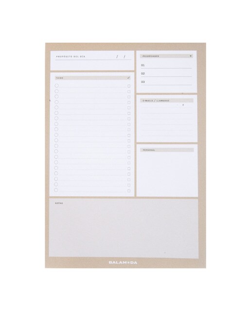 Planificador ME TO-GO camel de BALAMODA bege e branco 1