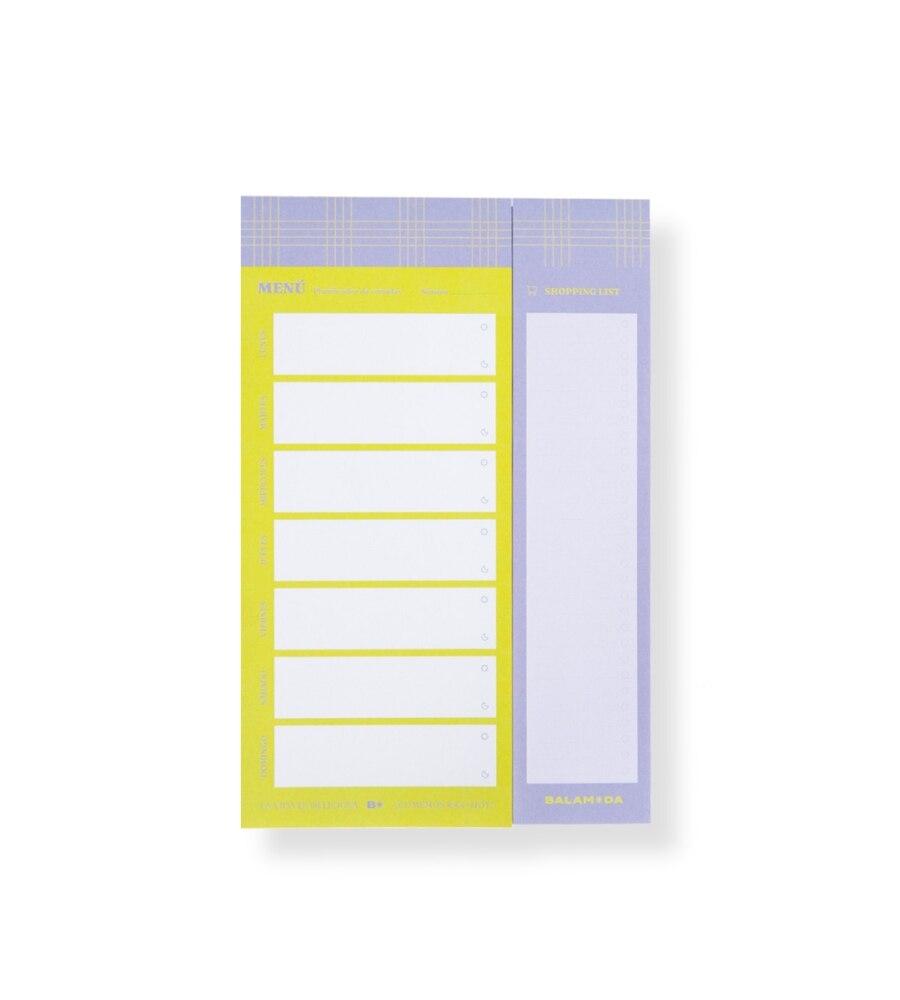 Menu semanal azul e amarelo balamoda 2