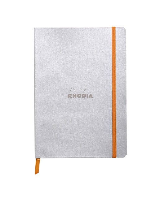 Caderno flexível em pele sintética Soft Dot A5 Rhodia prateada Prateado-1