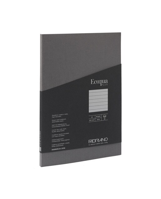 Bloco A4 de Linhas Colado Ecoqua Plus - Antracite Antracite-1
