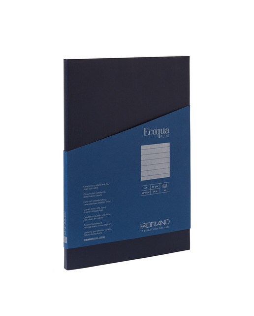 Bloco A4 de Linhas Colado Ecoqua Plus - Azul-Escuro Azul-escuro-1