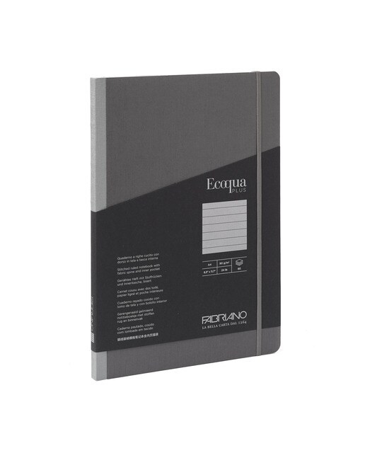 Bloco A4 de Linhas Tecido Ecoqua Plus - Antracite Antracite-1