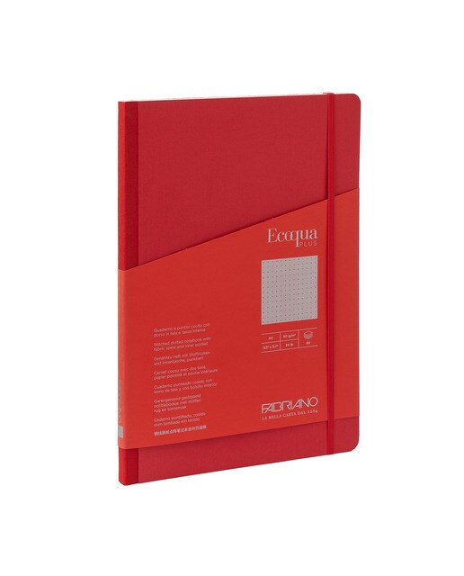 Bloco A4 Pontilhado Tecido Ecoqua Plus - Vermelho Vermelho-1