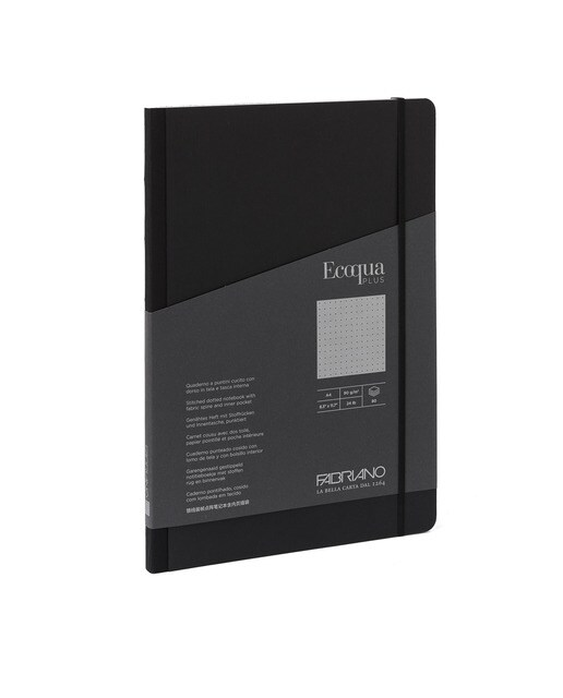 Bloco A4 Pontilhado Tecido Ecoqua Plus - Preto Preto-1
