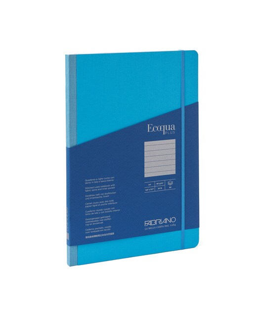 Imagem 0 de Bloco A4 de Linhas Tecido Ecoqua Plus - Azul Turquesa