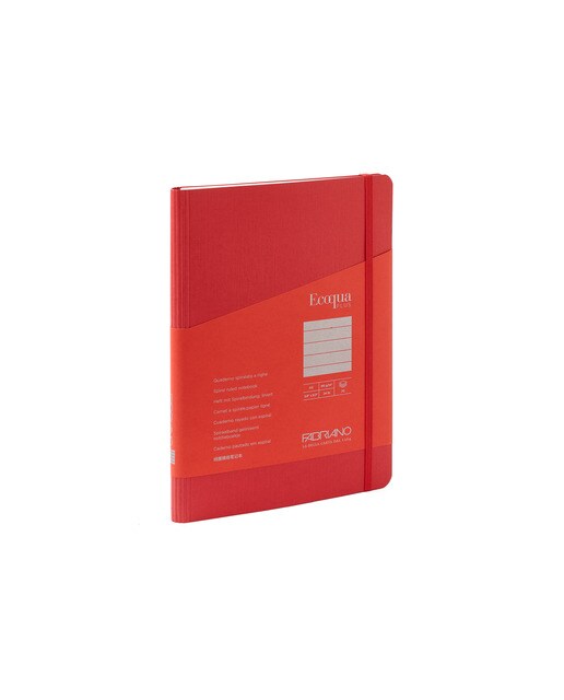 Bloco A5 de Linhas de Espiral Oculta Ecoqua Plus - Vermelho Vermelho-1