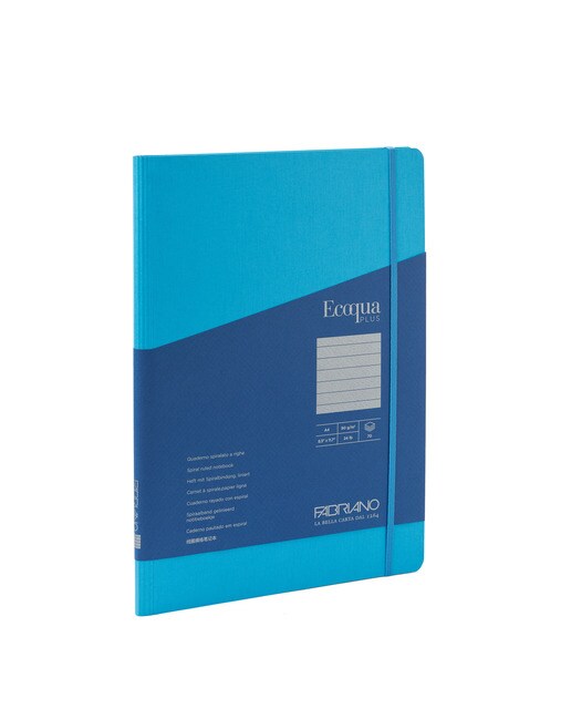Bloco A4 de Linhas de Espiral Oculta Ecoqua Plus - Azul Turquesa Turquesa-1