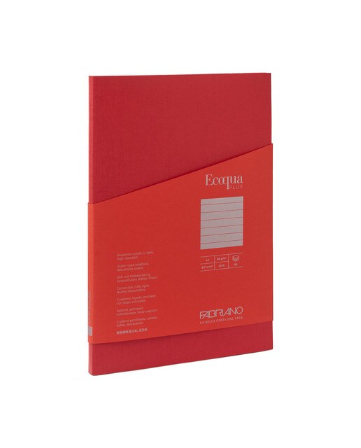 Bloco A4 de Linhas Colado Ecoqua Plus - Vermelho Vermelho-1