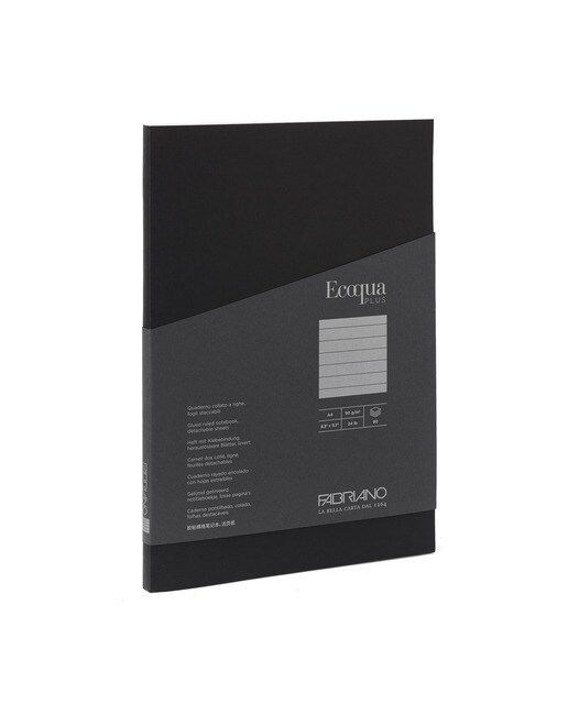 Bloco A4 de Linhas Colado Ecoqua Plus - Preto Preto-1