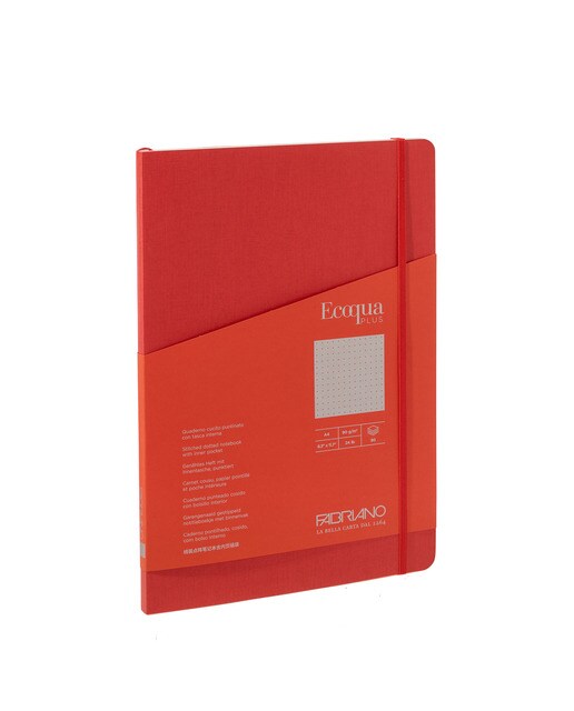 Bloco A4 Pontilhado Cosido Ecoqua Plus - Vermelho Vermelho-1