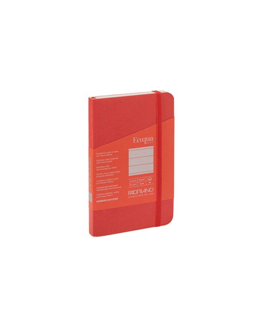 Bloco de Linhas Cosido Ecoqua Plus 9 x 14 - Vermelho Vermelho-1