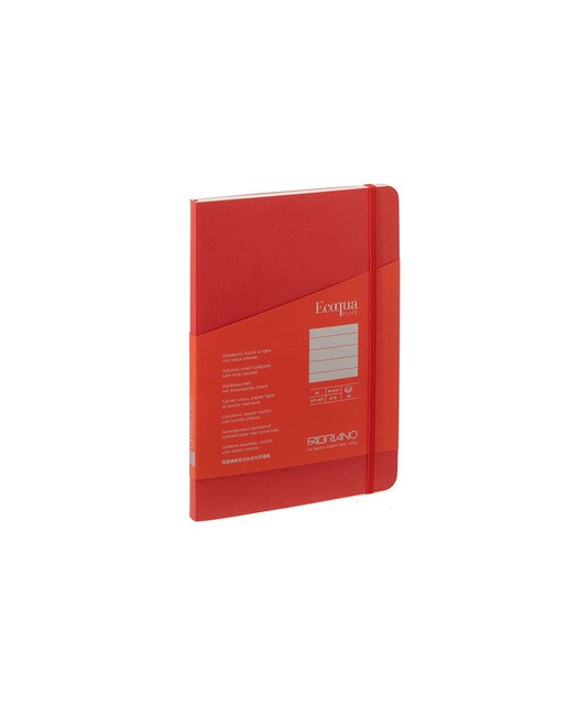 Bloco A5 de Linhas Cosido Ecoqua Plus - Vermelho Vermelho-1