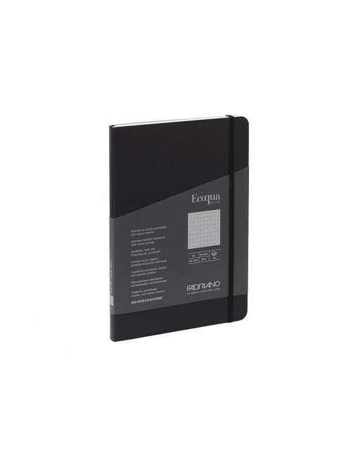 Bloco A5 Pontilhado Cosido Ecoqua Plus - Preto Preto-1